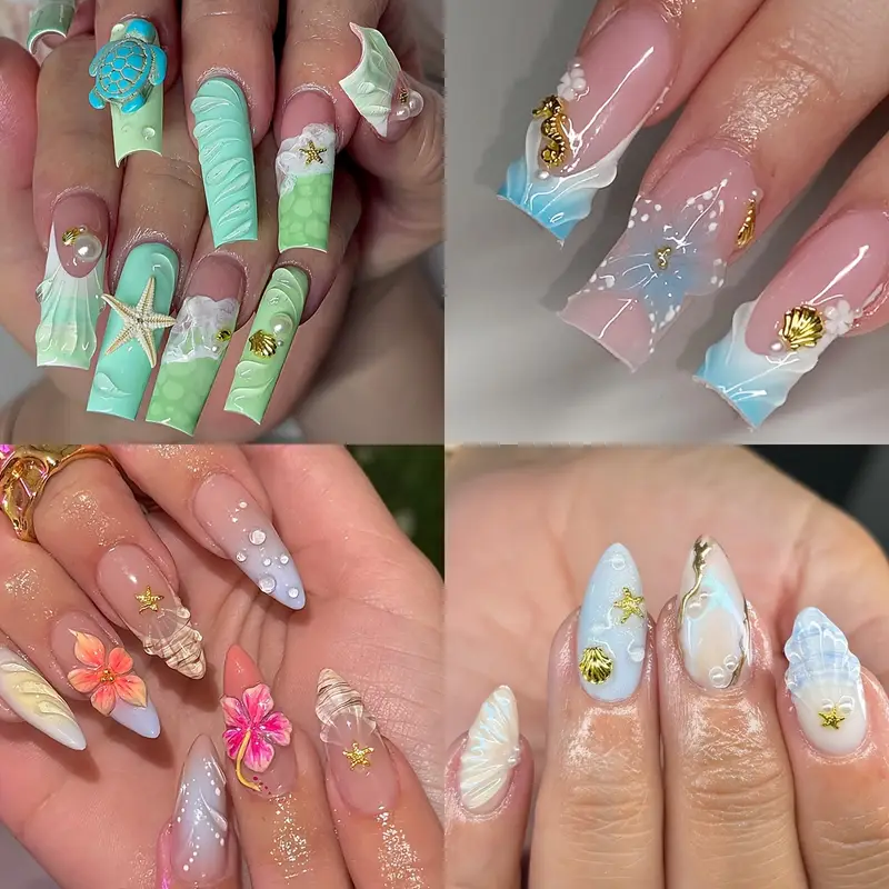 Festival Ready 3D Charms: Bold Bright Summer Nails